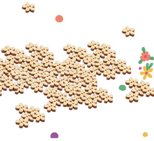 [팬시우드]꽃단추-5p