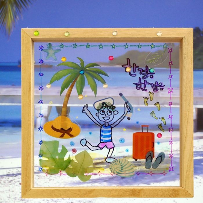 투명 나무액자 여름 스티커 꾸미기