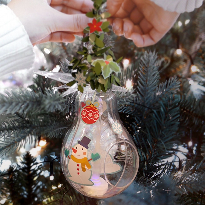 크리스마스 LED 투명 오너먼트 조명등 만들기