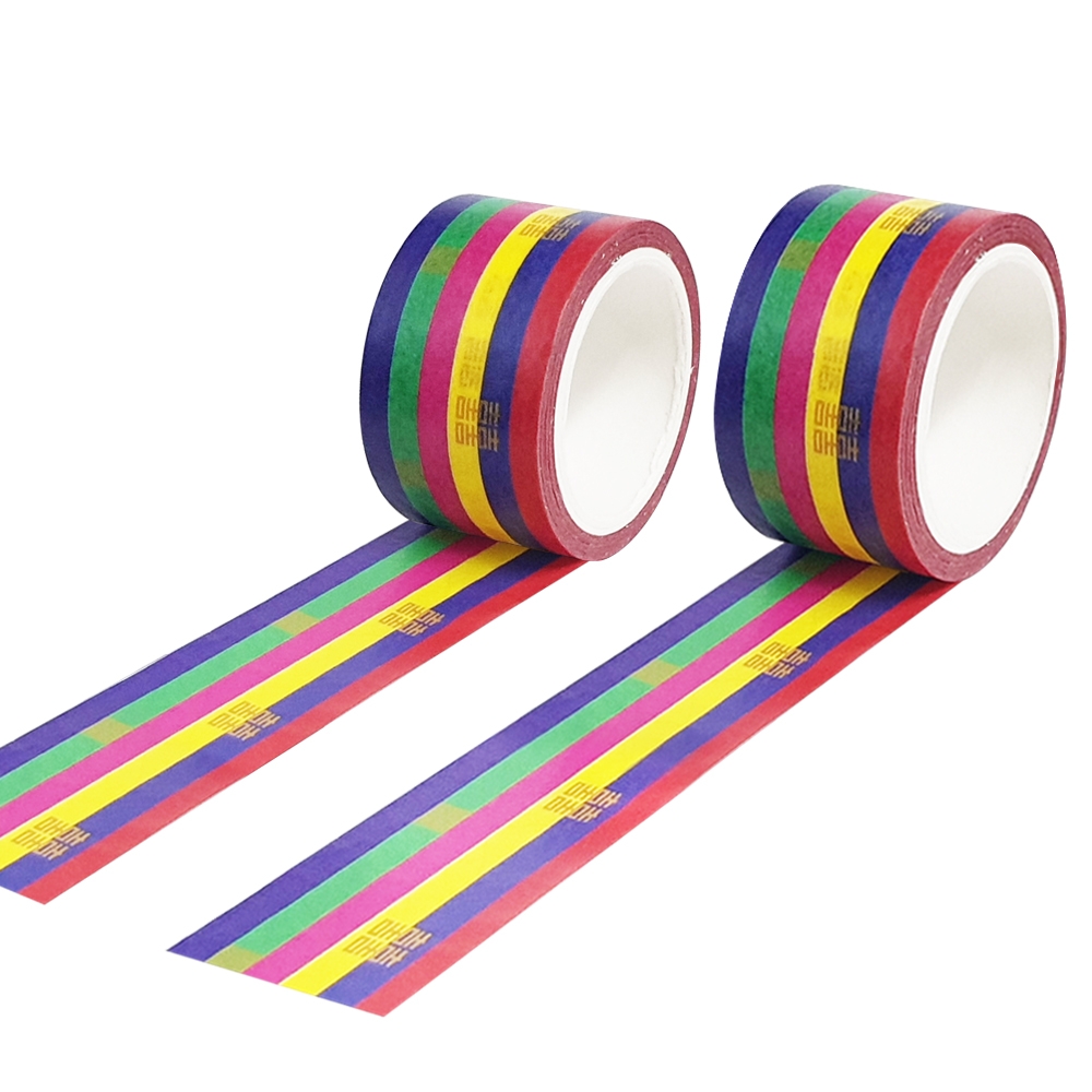 꾸미기 색동 마스킹 테이프 25mm
