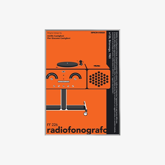 [주문제작]브리온베가 라디오포노그라포 rr-226 포스터 오렌지 A1 실버 프레임