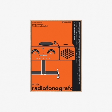 [주문제작]브리온베가 라디오포노그라포 rr-226 포스터 오렌지 A1 우드 프레임