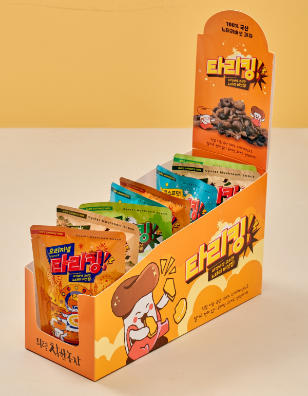 [의령착한농장] 6가지맛 국민버섯과자 타리킹 느타리버섯칩 와사비 콘스프 달고나 쯔란 건강간식 버섯스낵