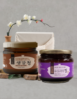 [연호전통식품] 의령황새골 무쇠가마솥 장작불 무도라지청(250g)+생강청(250g) 선물세트