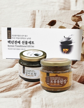 [연호전통식품]쌀미청 500g + 토종 콩 된장 500g 선물세트
