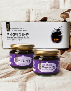[연호전통식품] 의령황새골 무쇠가마솥 장작불 무 도라지청 500g*2 선물세트