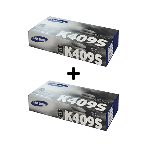[1+1] 삼성 정품 컬러 레이저프린터 토너 1,500매 + 1,500매 (검정) CLT-K409S