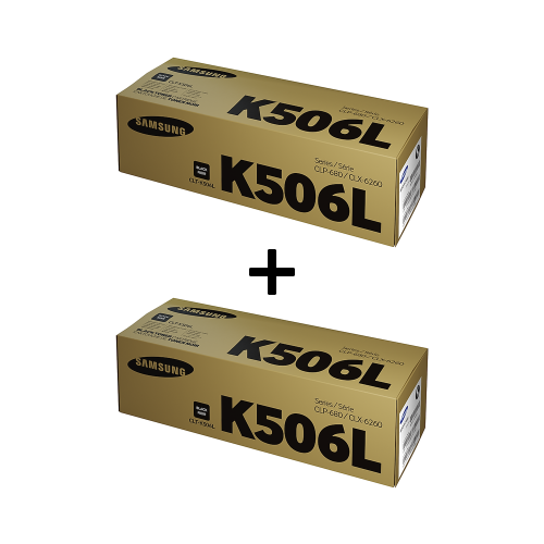 [1+1] 삼성 정품 컬러 레이저프린터 토너 6,000매 + 6,000매 (검정) CLT-K506L