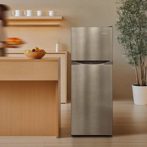 [thehaam] 더함 139L 상냉동 소형 냉장고 메탈실버 히든핸들 2도어 (R139MS1-D1TM)