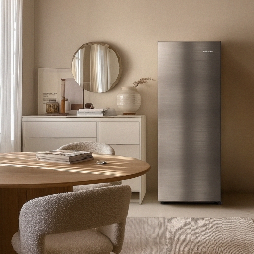 [thehaam] 더함 173L 소형 냉장고 메탈실버 히든핸들 1도어 (R173MS0-D1IM)