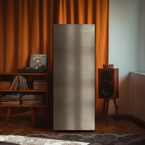 [thehaam] 더함 173L 소형 냉장고 메탈실버 히든핸들 1도어 (R173MS0-D1IM)