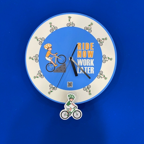 움직이는 자전거캐릭터 벽시계 자전거 선물 용품 특이한 시계 재미있는 시계