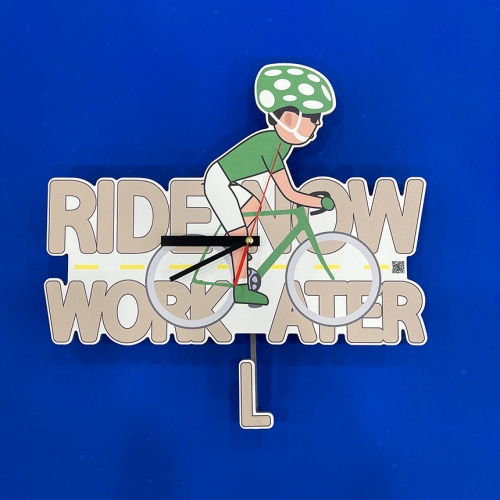 움직이는 글자 자전거 벽시계 자전거 선물 용품 특이한 시계 재미있는 시계