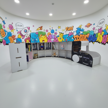 허니콤보드 기차 모양 양면 책꽂이 선반 원형(v2/4)