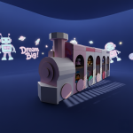 허니콤보드 기차 모양 책꽂이 선반 직선형(v2/2)