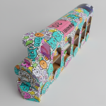 허니콤보드 기차 모양 책꽂이 선반 직선형(v2/2)