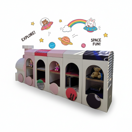 허니콤보드 기차 모양 책꽂이 선반 직선형(v2/2)