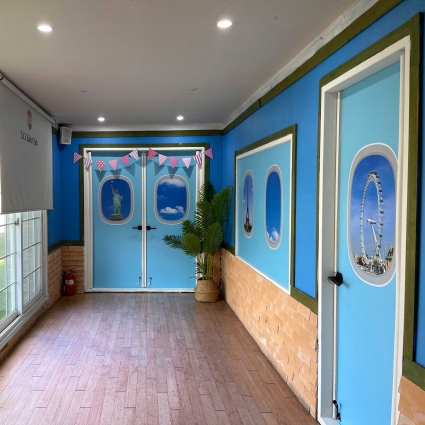 학교 현관문 유리문 시트지 시트컷팅 학교모음 강릉영어학교