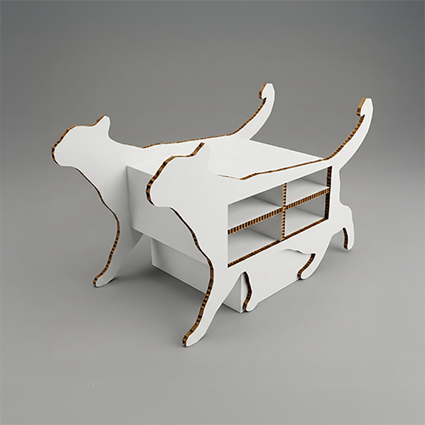 허니콤보드 전시 행사 고양이모양 매대 V3