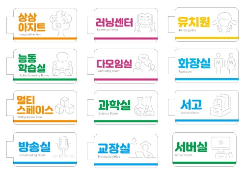 양평원덕초등학교 교실표찰 모음