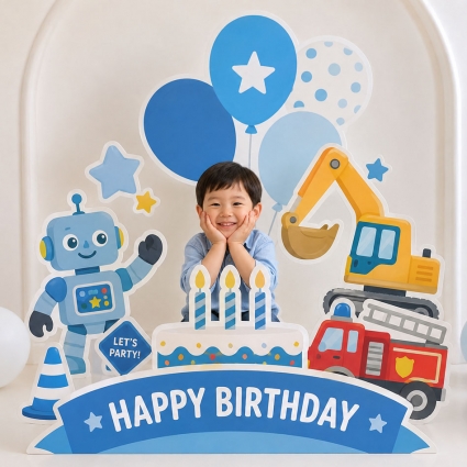 허니콤보드 생일상 남아 블루