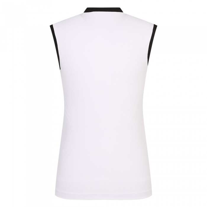 여성 넥변형 배색 포인트 골지 민소매 티셔츠_BGBMTN701WH