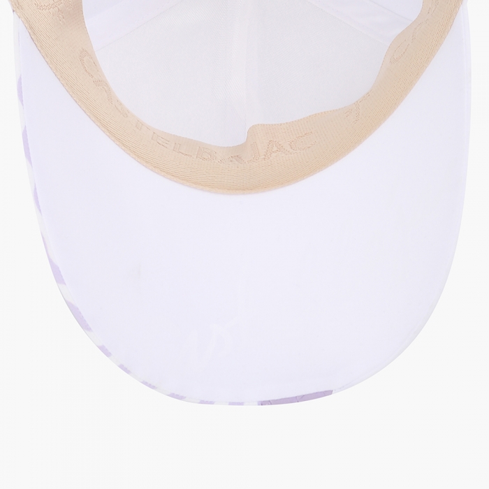 여성 물결 프린트 주름 장식 뒷리본 육각캡 모자_BGBMGC701WH