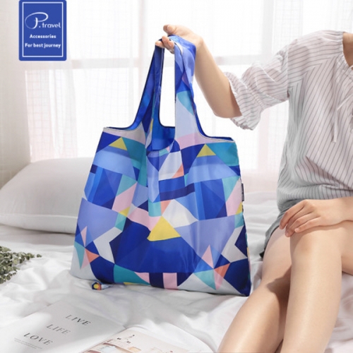 피트래블 패턴 쇼핑백 에코 숄더 가방