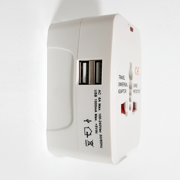 특가! 2포트 USB 멀티아답터(플러그)/전세계사용가능/보관주머니/인쇄가능!