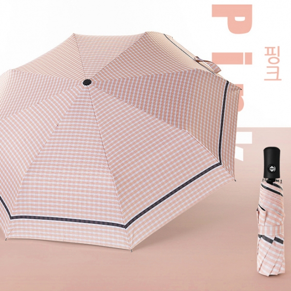 전자동 은은한체크 3단우산 양산 양우산