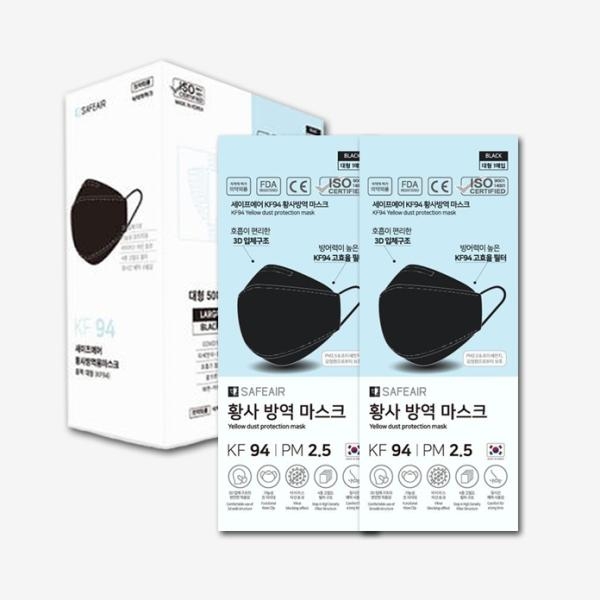 [블랙] 매일편한 KF94 황사방역 마스크1매(1팩에 5매입포장)/대형