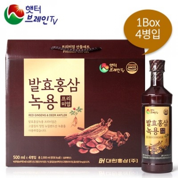 대한홍삼 발효홍삼 녹용 프리미엄 500ml x 4병