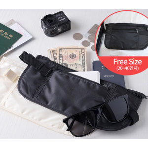 특가! 슬림형 여행용 고급 허리전대(투명비닐포장)/ 인쇄비 별도