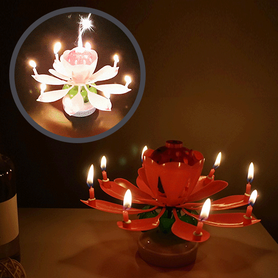 연꽃초 회전하는 멜로디 촛불 우결초 스마일촛불 생일파티