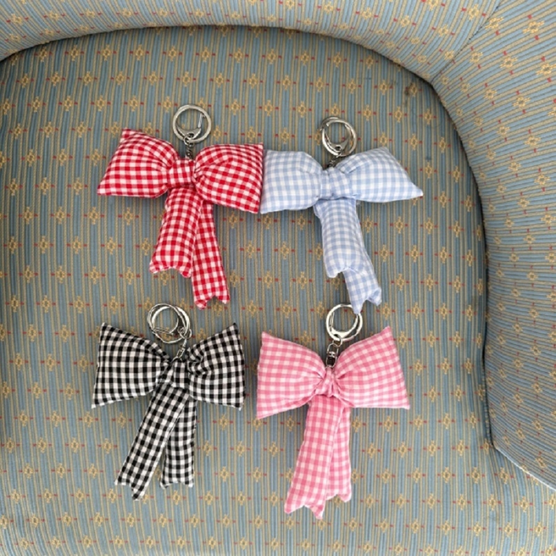 Check Padded Ribbon Keyring