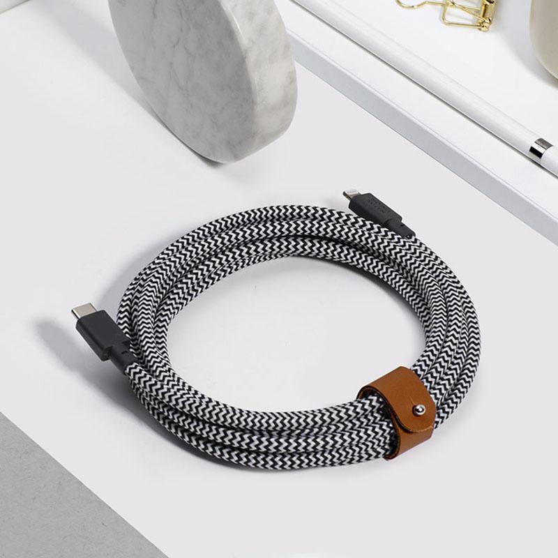 BELT CABLE XL ZEBRA (USB-C TO LIGHTNING)