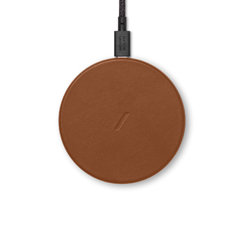 DROP CLASSIC LEATHER WIRELESS CHARGER BROWN