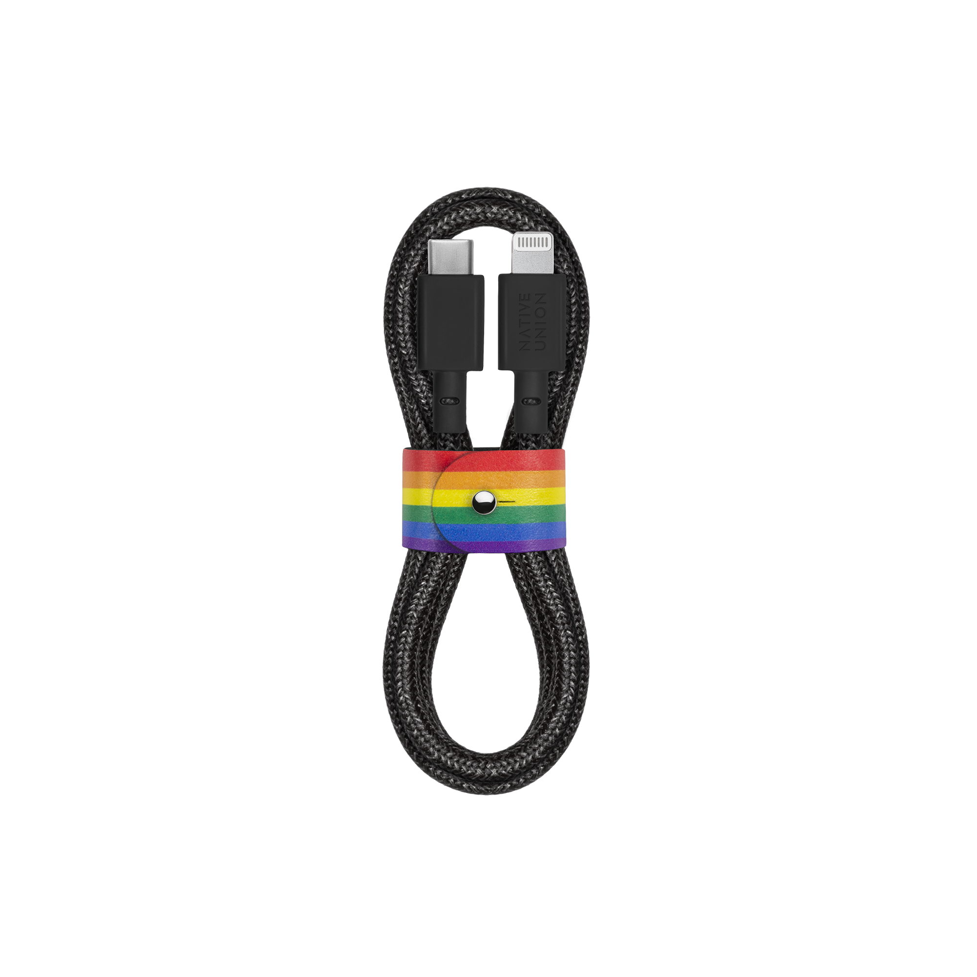 BELT CABLE PRIDE CHARCOAL (USB-C TO Lightning)