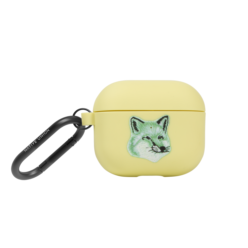 MONOCHROME FOX HEAD AIRPODS CASE (GEN3) YELLOW