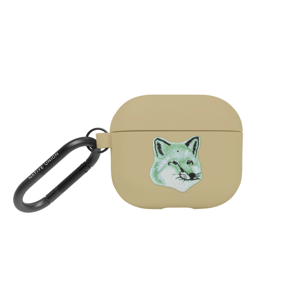 MONOCHROME FOX HEAD AIRPODS CASE (GEN3) BEIGE