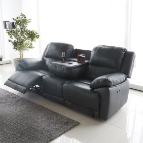 생트마리 이태리 천연 황소 면피가죽 3인용 리클라이너 소파