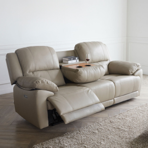 생트마리 이태리 천연 황소 면피가죽 3인용 리클라이너 소파