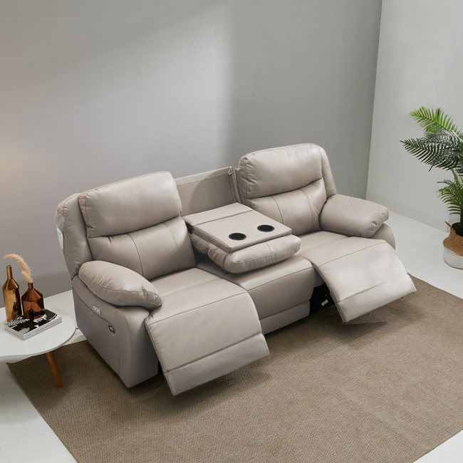 페리스 올나파 가죽 제로월 3인 전동 리클라이너 소파