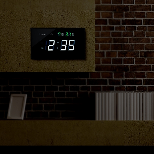 국산 루나리스 GPS 수신 LED 디지털 전자벽시계(소)