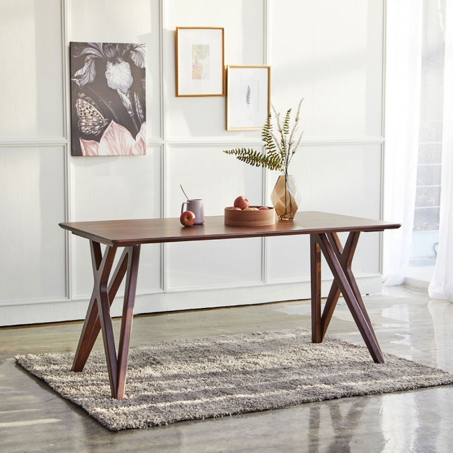 레이든 호두나무 월넛 원목 4인 식탁 테이블 1500