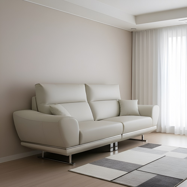 파루사 실리콘레더 크롬 3인 스윙 소파