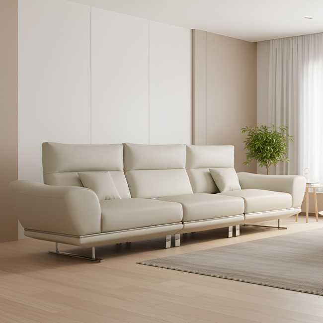 파루사 실리콘레더 크롬 4인용 스윙 소파