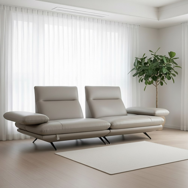 케니스 이태리 천연 가죽 3인용 스윙 소파