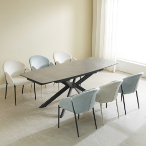 나한트 반자동 확장형 무소음 포세린 세라믹 2000 6인 다이닝 식탁 테이블