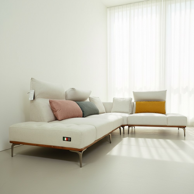 론데일 조야 아쿠아텍스 패브릭 애쉬원목 5인 코너형 소파